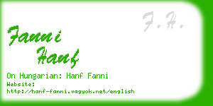fanni hanf business card